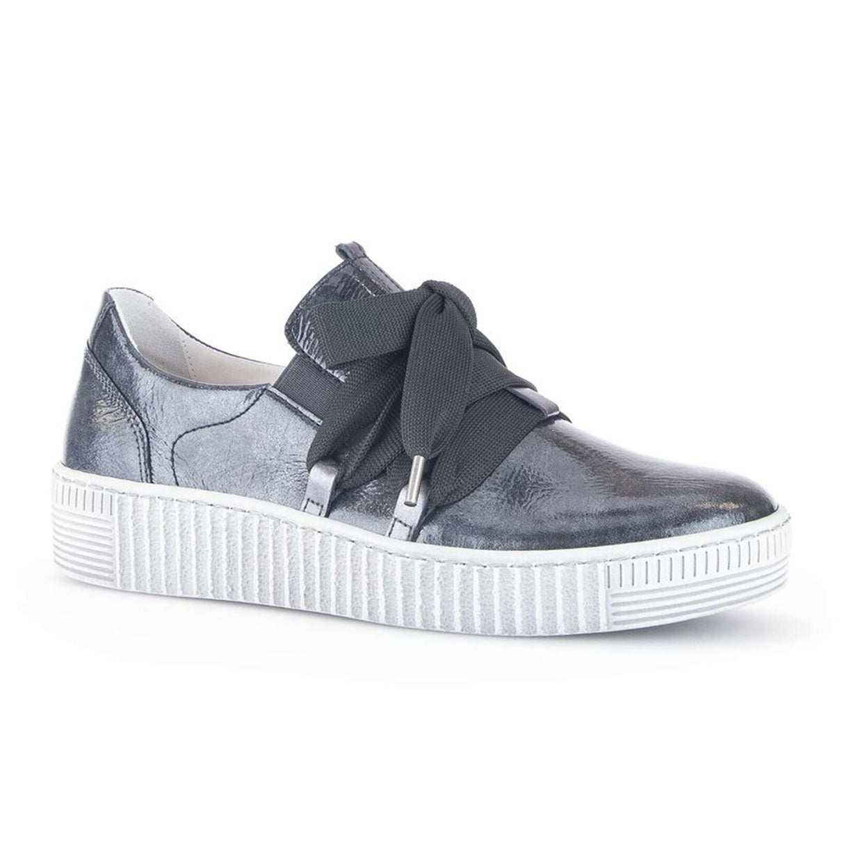 Gabor 333 Bow Sneaker (Women) - Nuvola Lack/Pearl/Anthracite Athletic - Casual - Lace Up - The Heel Shoe Fitters