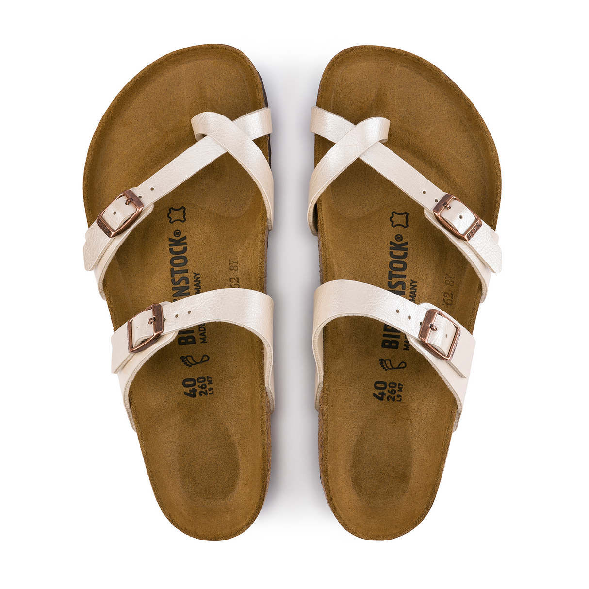 Birkenstock Mayari Sandal (Women) - Graceful Pearl White Birko-Flor Sandal - Thong - The Heel Shoe Fitters