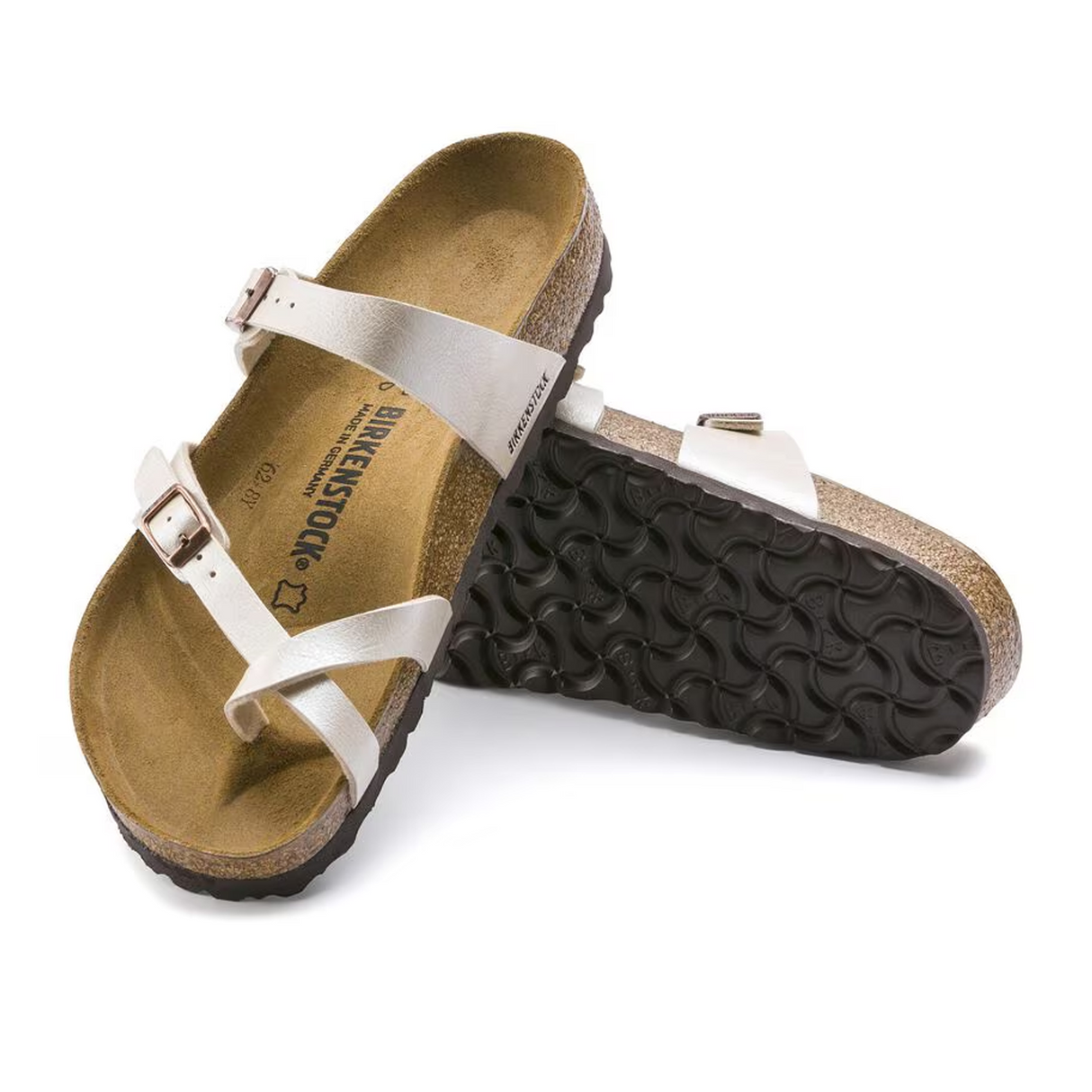 Birkenstock Mayari Sandal (Women) - Graceful Pearl White Birko-Flor Sandal - Thong - The Heel Shoe Fitters