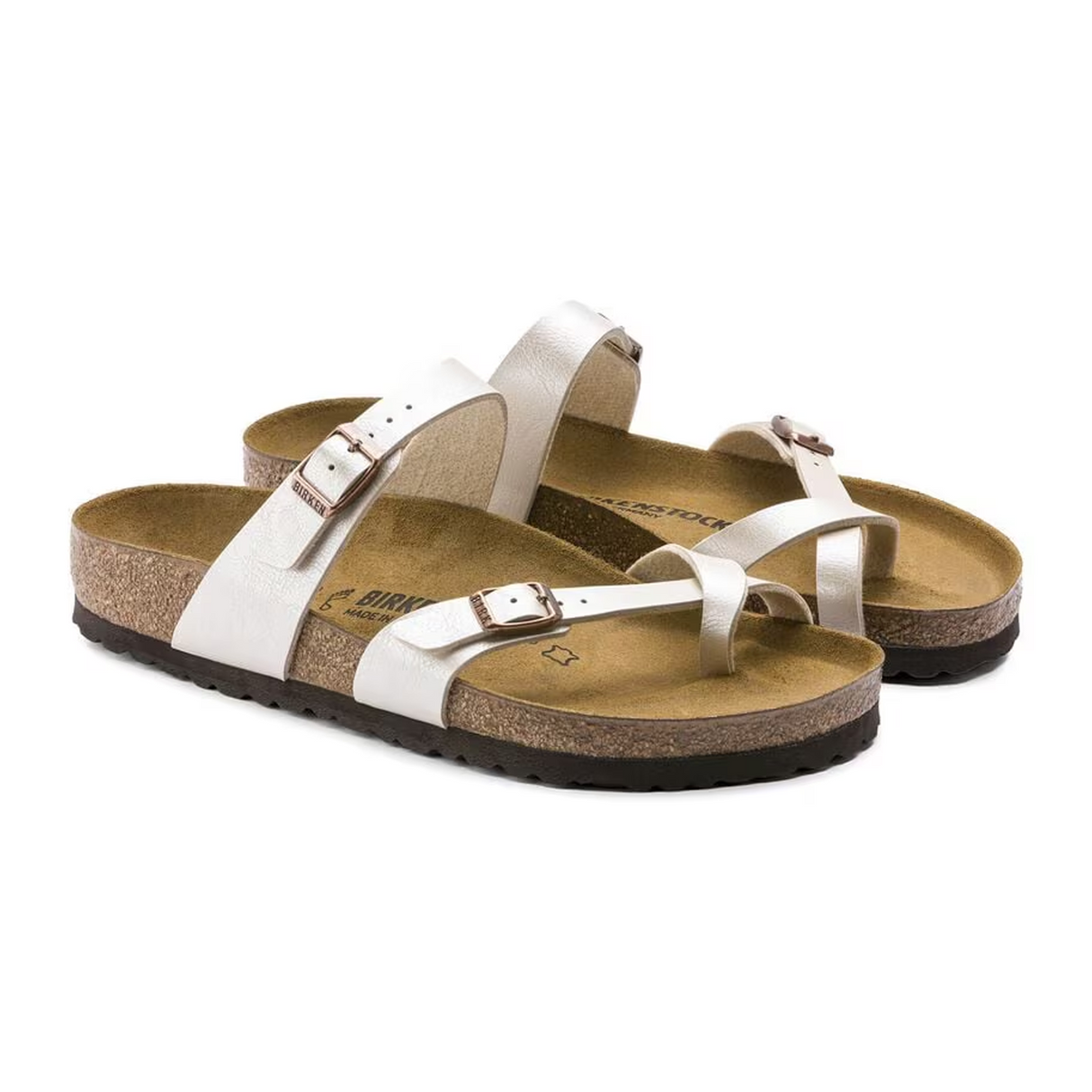 Birkenstock Mayari Sandal (Women) - Graceful Pearl White Birko-Flor Sandal - Thong - The Heel Shoe Fitters