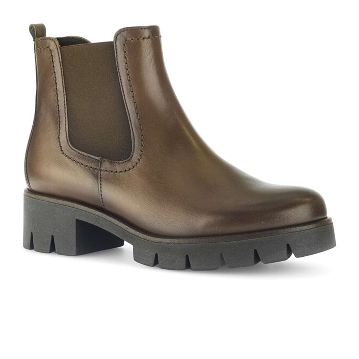 Gabor 710 Chelsea Lug Boot (Women) - English Brown Leather Boots - Casual - Low - The Heel Shoe Fitters