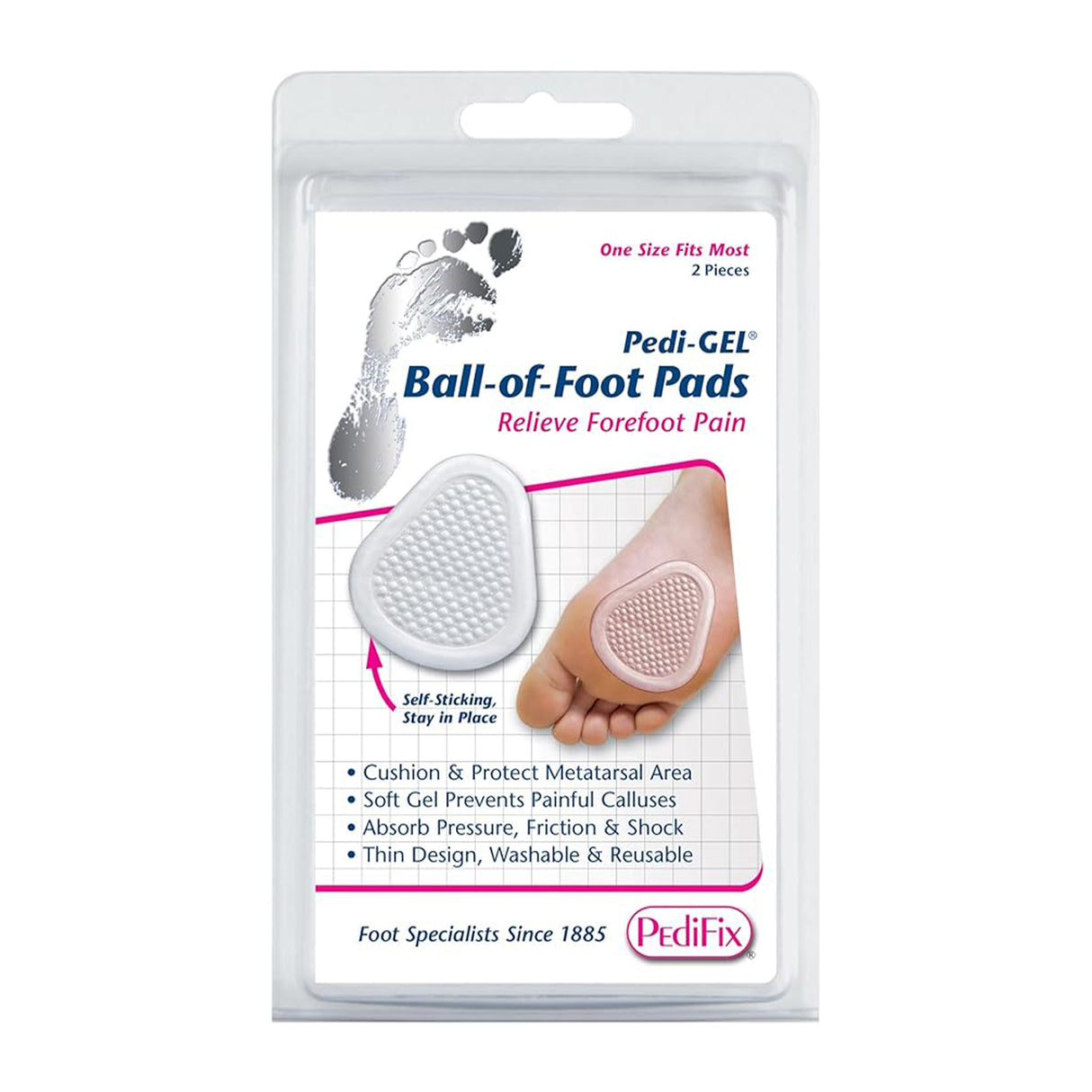 PediFix P8201 Pedi-Gell Ball of Foot Pad (2 Pack) Accessories - Shoe Care - The Heel Shoe Fitters
