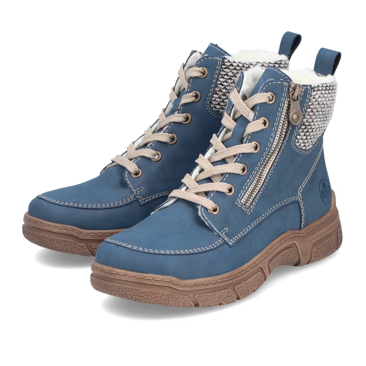 Rieker 72320 Debi Boot (Women) - Jeans/Schwarz-Kiesel Boots - Casual - Low - The Heel Shoe Fitters