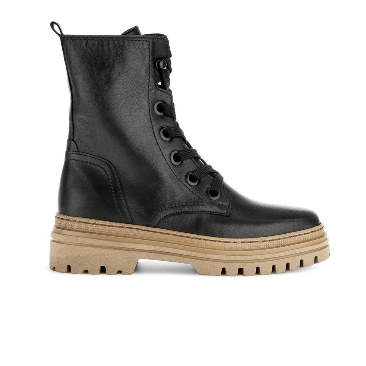 Gabor 721 Lace Up Combat Boot (Women) - Schwarz Boots - Casual - Low - The Heel Shoe Fitters