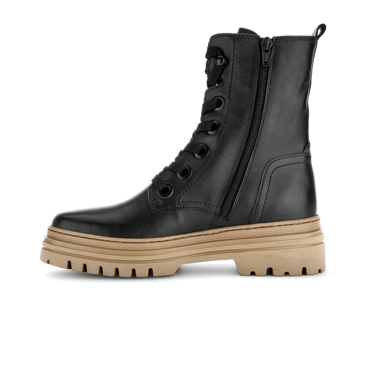 Gabor 721 Lace Up Combat Boot (Women) - Schwarz Boots - Casual - Low - The Heel Shoe Fitters