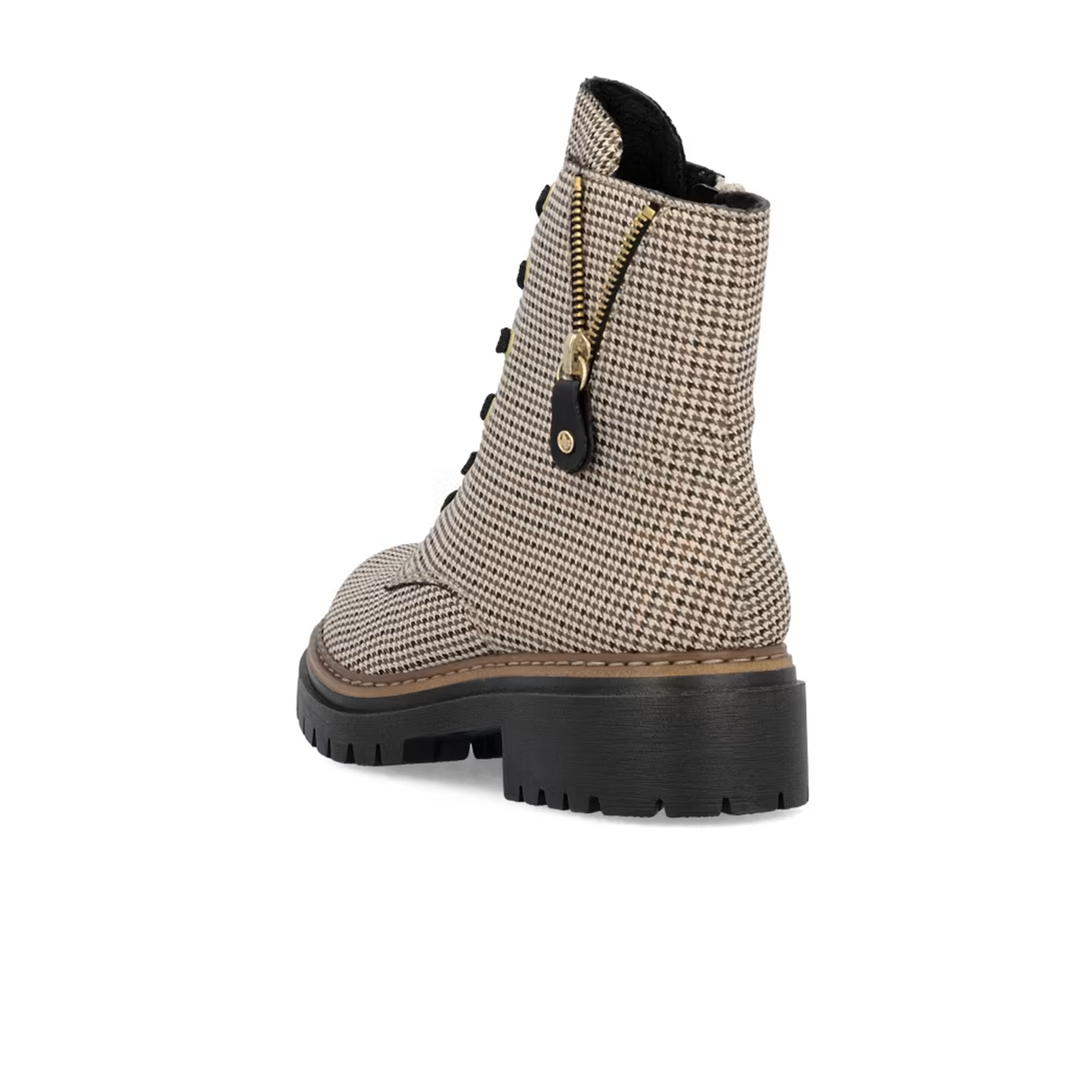 Rieker 72617 Pearl Boot (Women) - Beige Schwarz/Schwarz Caroni Boots - Casual - Mid - The Heel Shoe Fitters