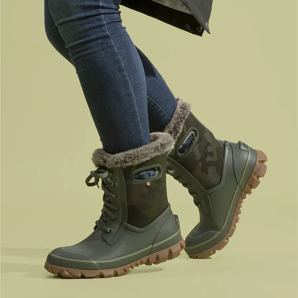 Bogs Arcata Tonal Camo Waterproof Winter Boot (Women) - Dark Green Boots - Winter - Mid - The Heel Shoe Fitters