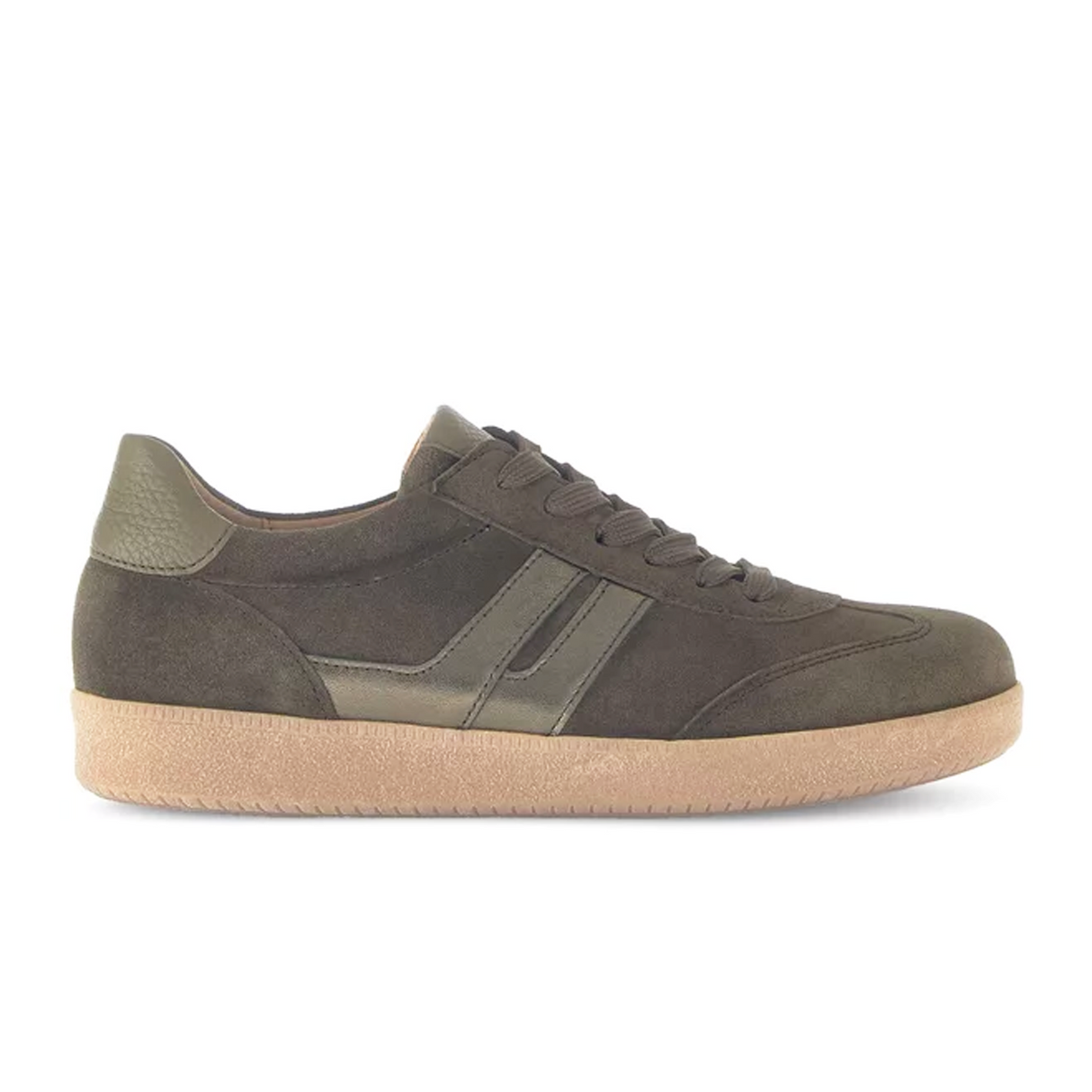 Gabor 300 Court Sneaker (Women) - Olive Loden Suede Athletic - Casual - Lace Up - The Heel Shoe Fitters