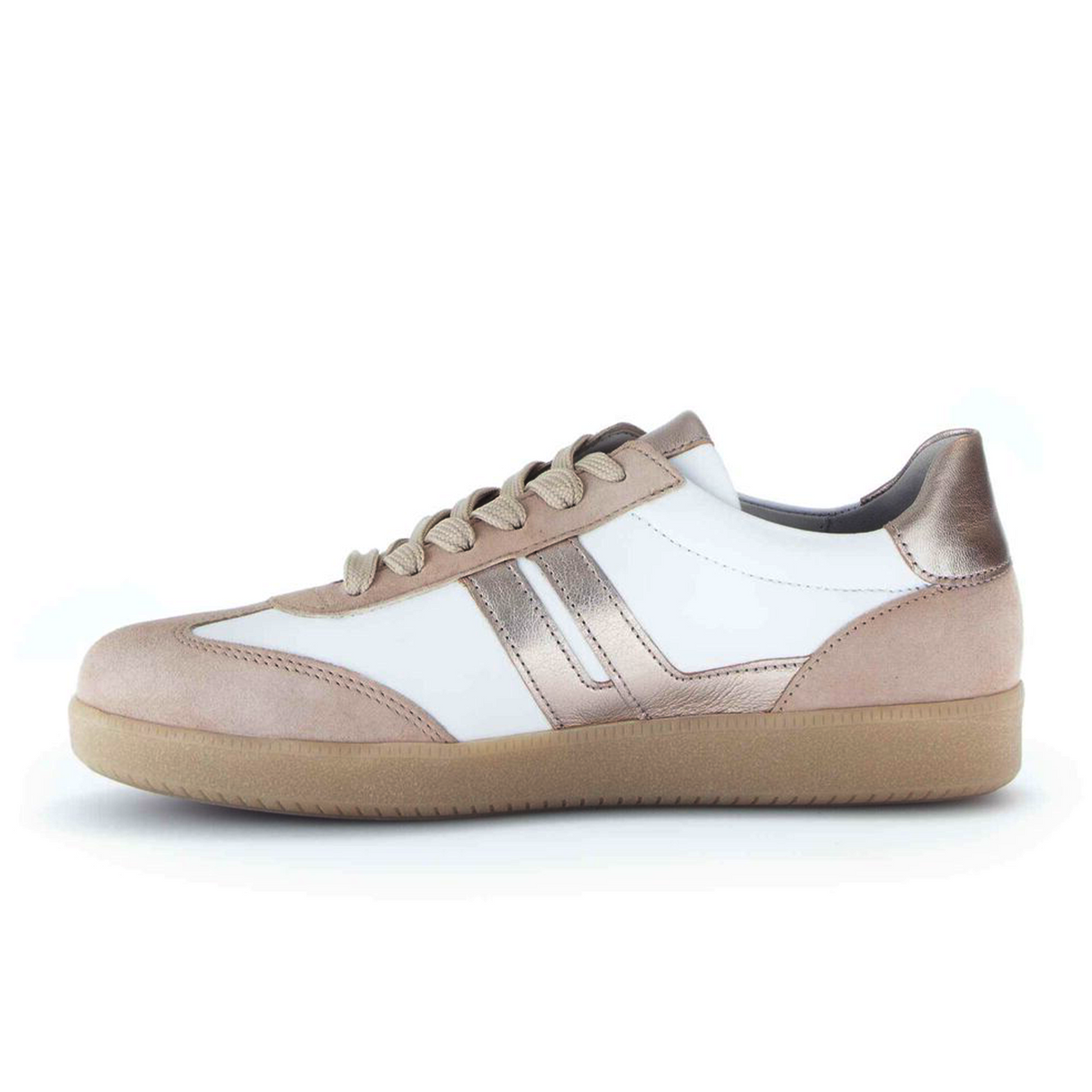 Gabor 300 Court Sneaker (Women) - Samtchevr/Nappa/Latte Athletic - Casual - Lace Up - The Heel Shoe Fitters