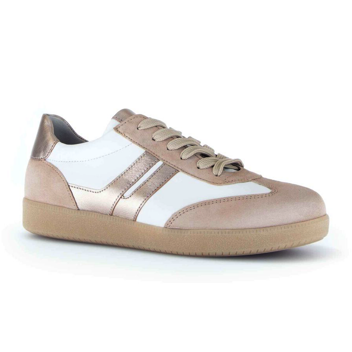 Gabor 300 Court Sneaker (Women) - Samtchevr/Nappa/Latte Athletic - Casual - Lace Up - The Heel Shoe Fitters