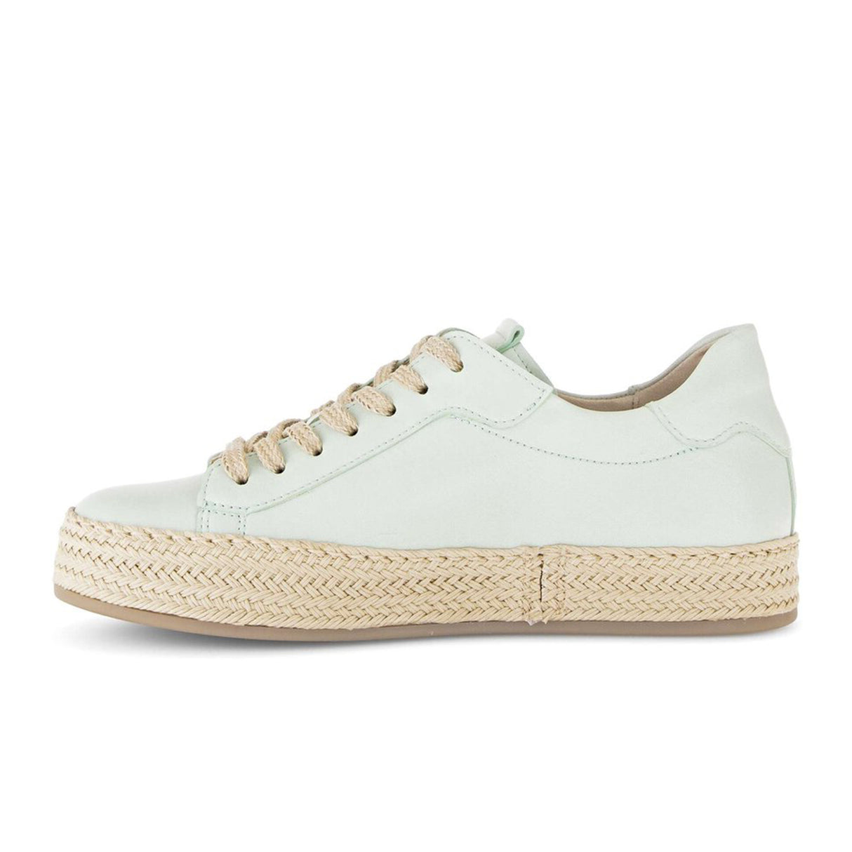 Gabor 270 Braided Jute Sneaker (Women) - Caspian Nappa/Mint/Jute Athletic - Casual - Lace Up - The Heel Shoe Fitters