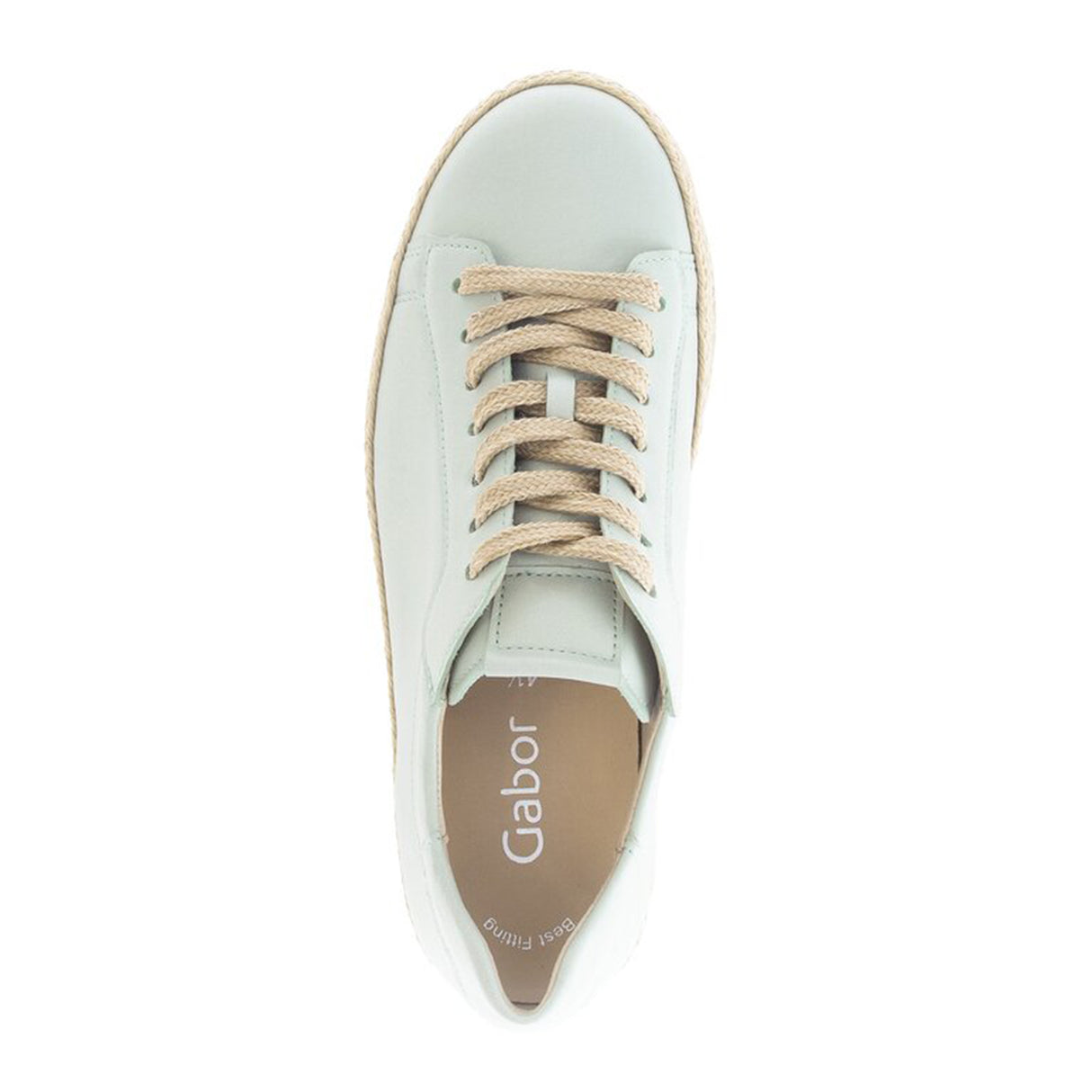 Gabor 270 Braided Jute Sneaker (Women) - Caspian Nappa/Mint/Jute Athletic - Casual - Lace Up - The Heel Shoe Fitters