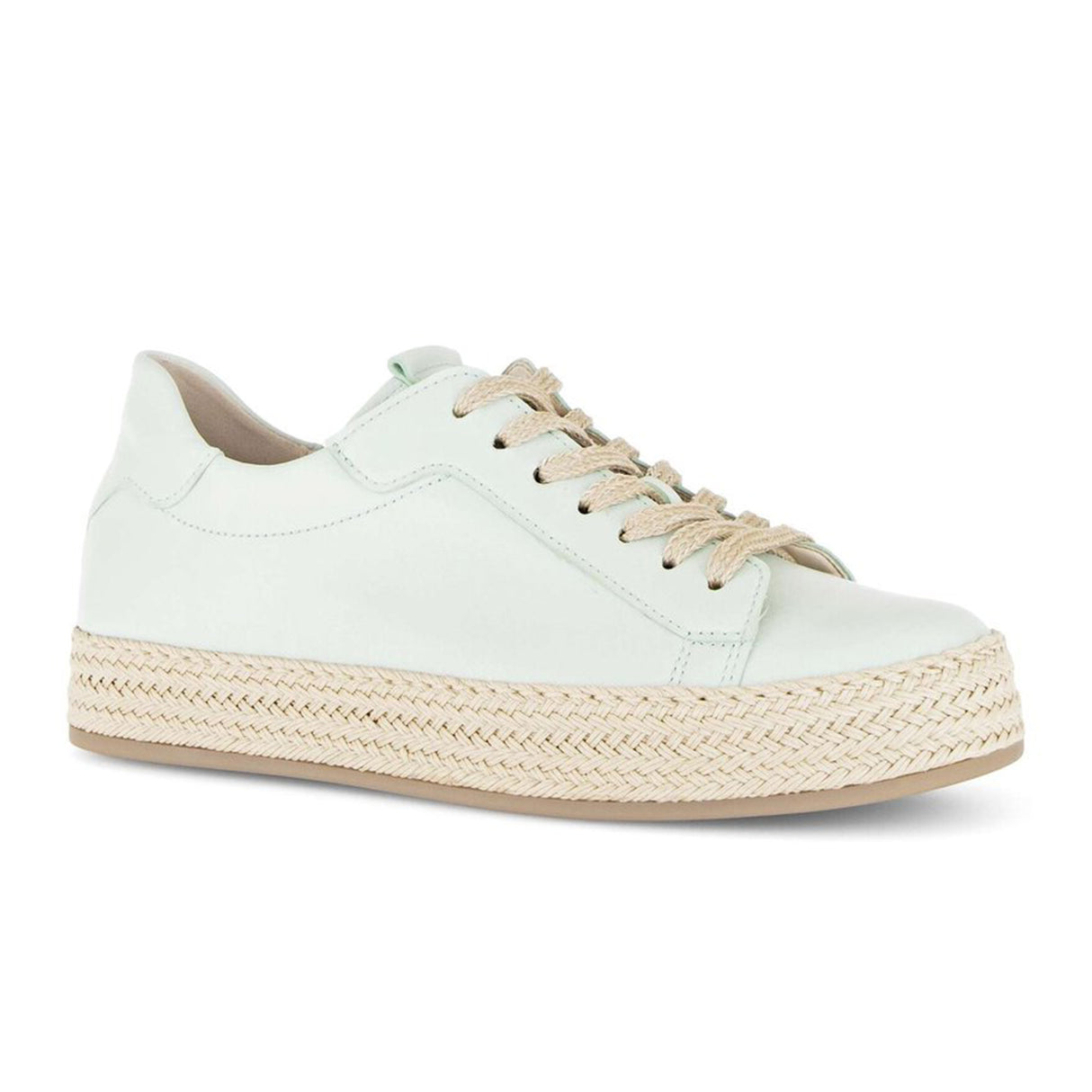 Gabor 270 Braided Jute Sneaker (Women) - Caspian Nappa/Mint/Jute Athletic - Casual - Lace Up - The Heel Shoe Fitters