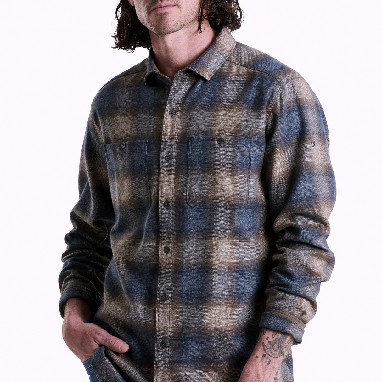 Kuhl Law Flannel Long Sleeve Shirt (Men) - Midnight Timber Apparel - Top - Long Sleeve - The Heel Shoe Fitters