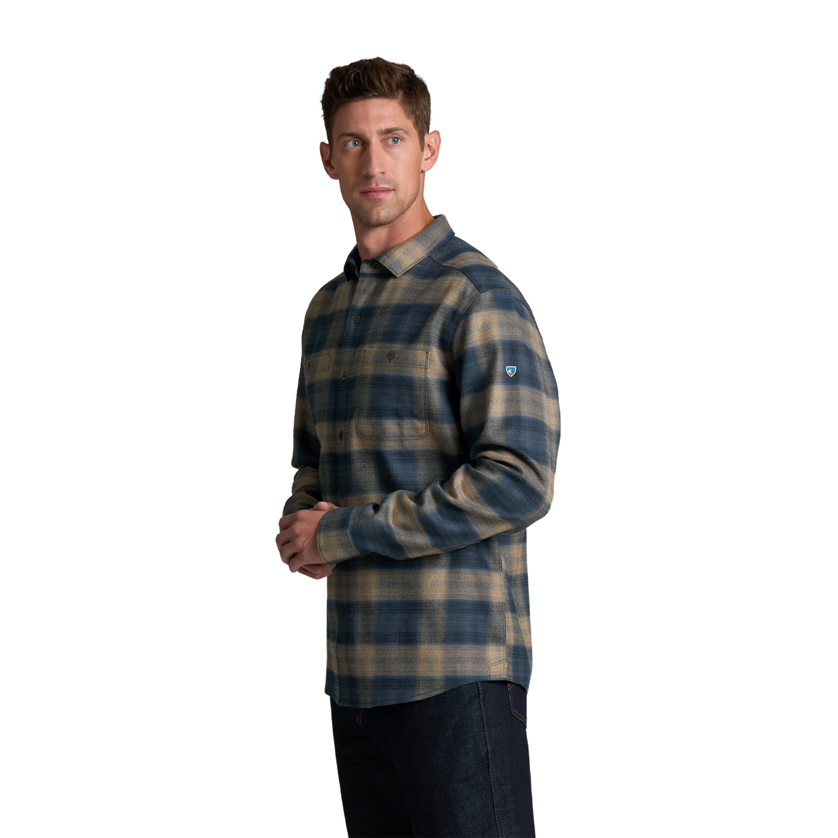 Kuhl The Law Flannel Long Sleeve Shirt (Men) - Ocean Driftwood