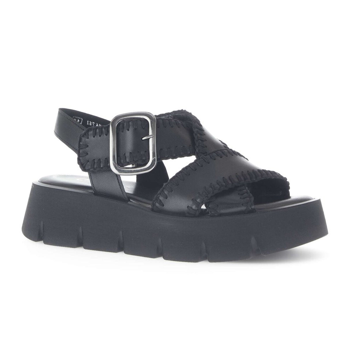 Gabor 751 Stitch Platform Backstrap Sandal (Women) - Lamm Nappa/Schwarz Sandal - Backstrap - The Heel Shoe Fitters