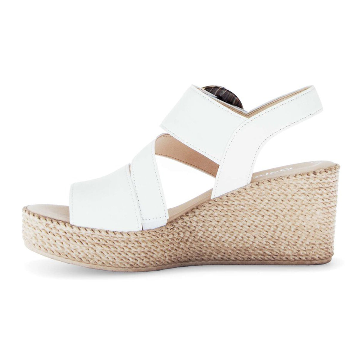 Gabor 770 Braided Wedge Sandal (Women) - Nappa Nava/Latte Sandal - Heel/Wedge - The Heel Shoe Fitters