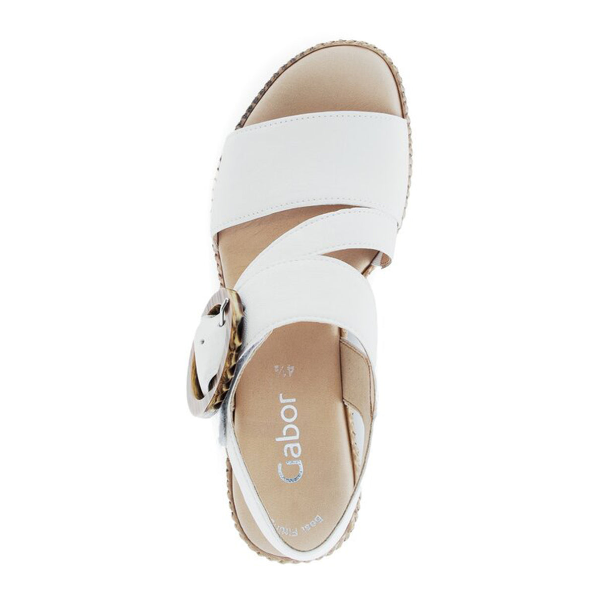 Gabor 770 Braided Wedge Sandal (Women) - Nappa Nava/Latte Sandal - Heel/Wedge - The Heel Shoe Fitters