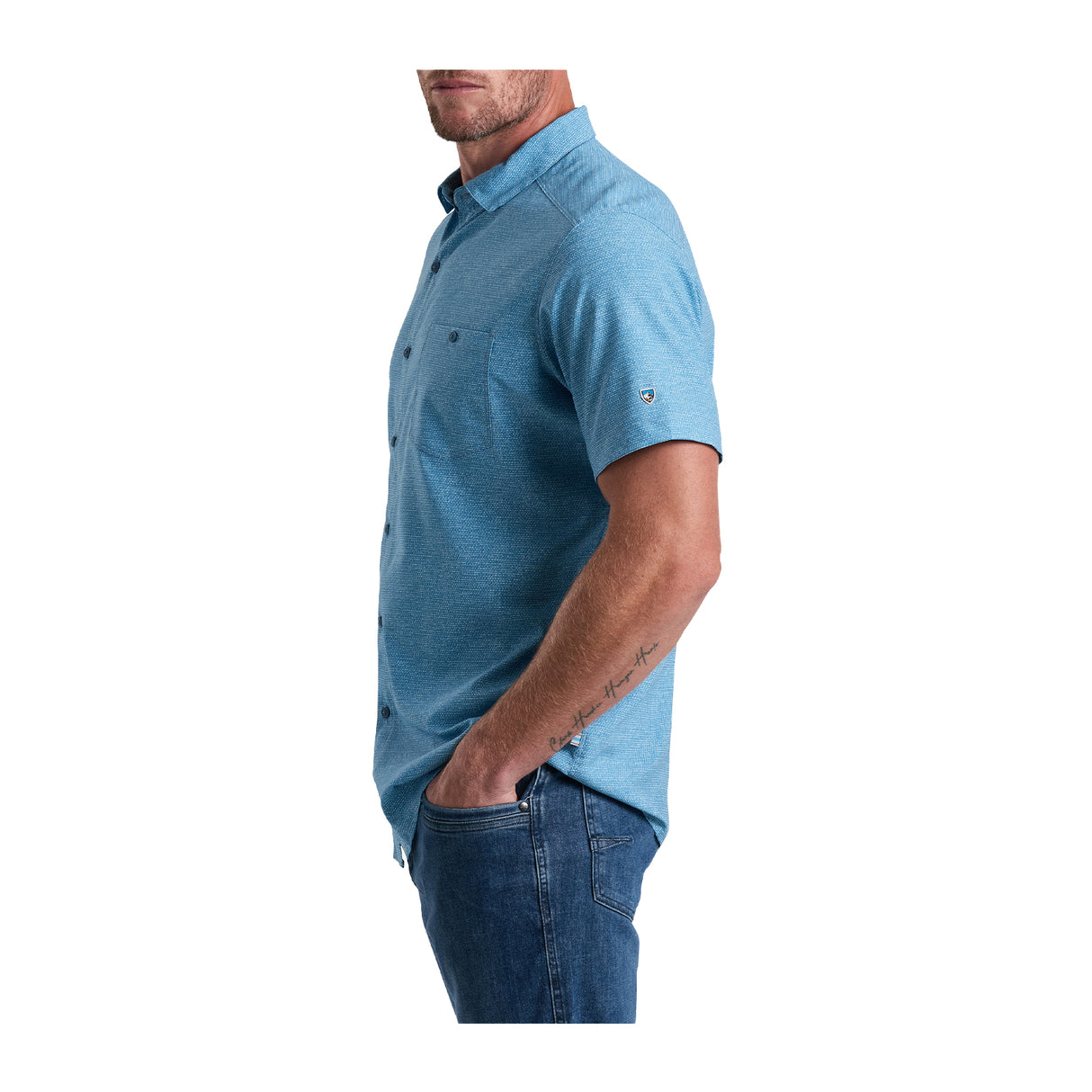 Kuhl Persuadr Short Sleeve Shirt (Men) - Blue Chalk Apparel - Top - ShortSleeve - The Heel Shoe Fitters