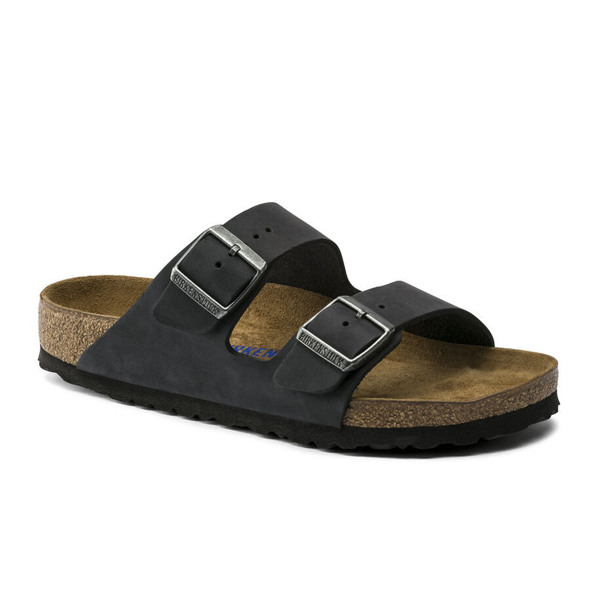 Birkenstock Arizona Soft Footbed Narrow Slide Sandal (Unisex) - Black Oiled Leather Sandal - Slide - The Heel Shoe Fitters