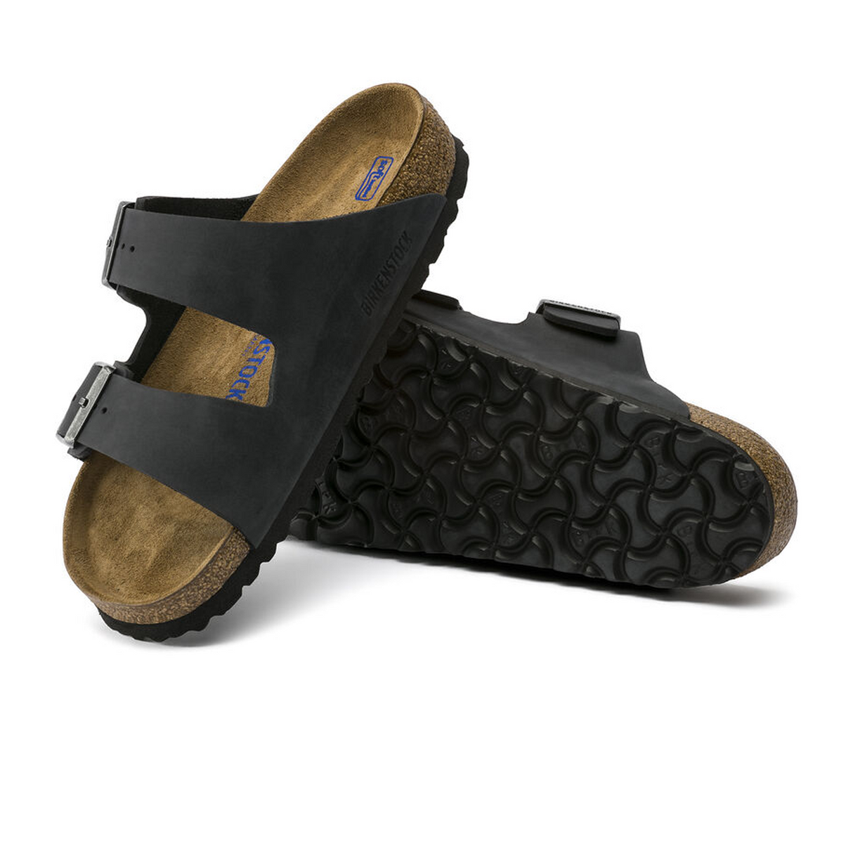 Birkenstock Arizona Soft Footbed Narrow Slide Sandal (Unisex) - Black Oiled Leather Sandal - Slide - The Heel Shoe Fitters