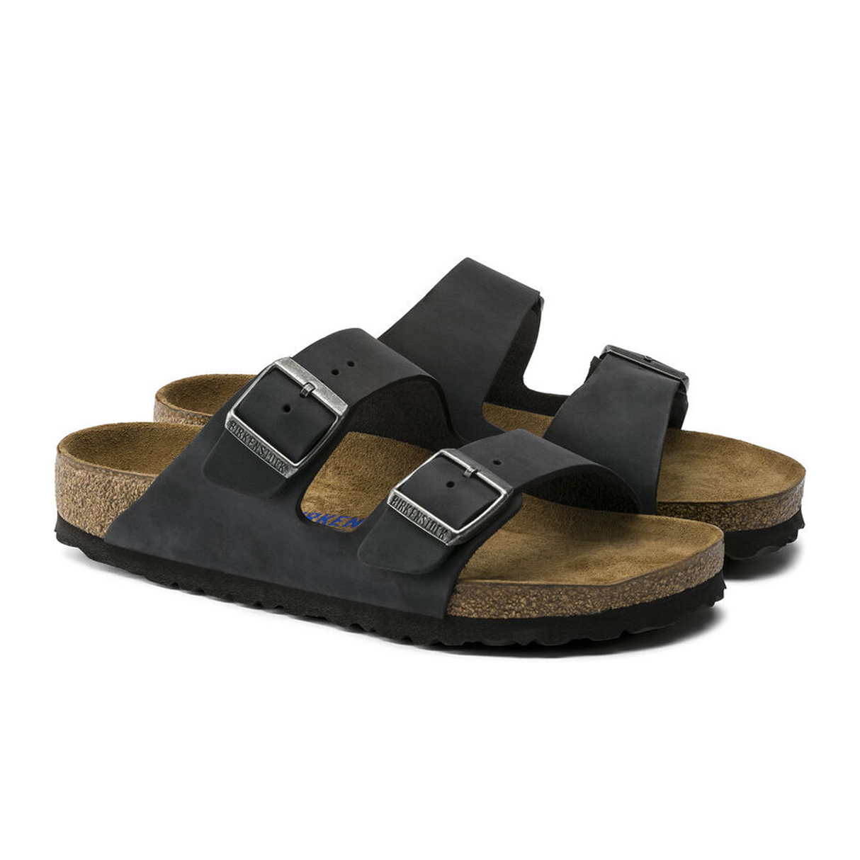 Birkenstock Arizona Soft Footbed Narrow Slide Sandal (Unisex) - Black Oiled Leather Sandal - Slide - The Heel Shoe Fitters