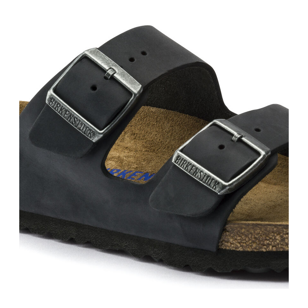 Birkenstock Arizona Soft Footbed Narrow Slide Sandal (Unisex) - Black Oiled Leather Sandal - Slide - The Heel Shoe Fitters