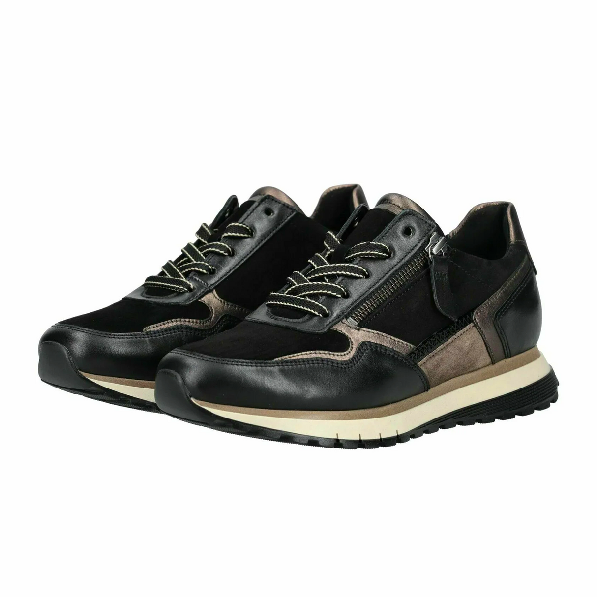 Gabor 378 Kinsey Sneaker (Women) - Schwarz/Mohair/Smog Athletic - Casual - Lace Up - The Heel Shoe Fitters
