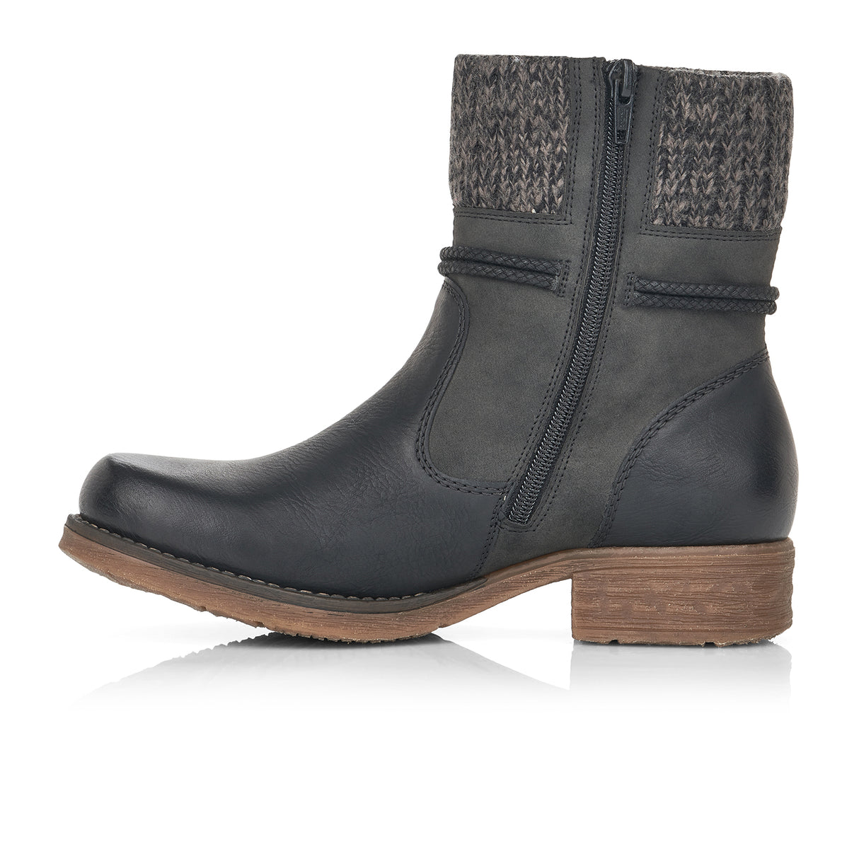 Rieker Fee 79688 Fee Ankle Boot (Women) - Black/Anthracite Boots - Casual - Mid - The Heel Shoe Fitters