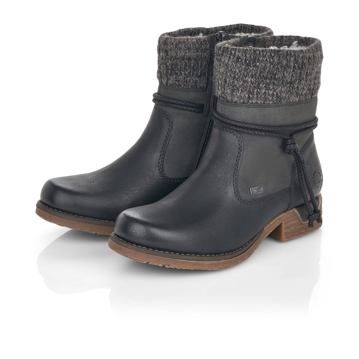 Rieker Fee 79688 Fee Ankle Boot (Women) - Black/Anthracite Boots - Casual - Mid - The Heel Shoe Fitters