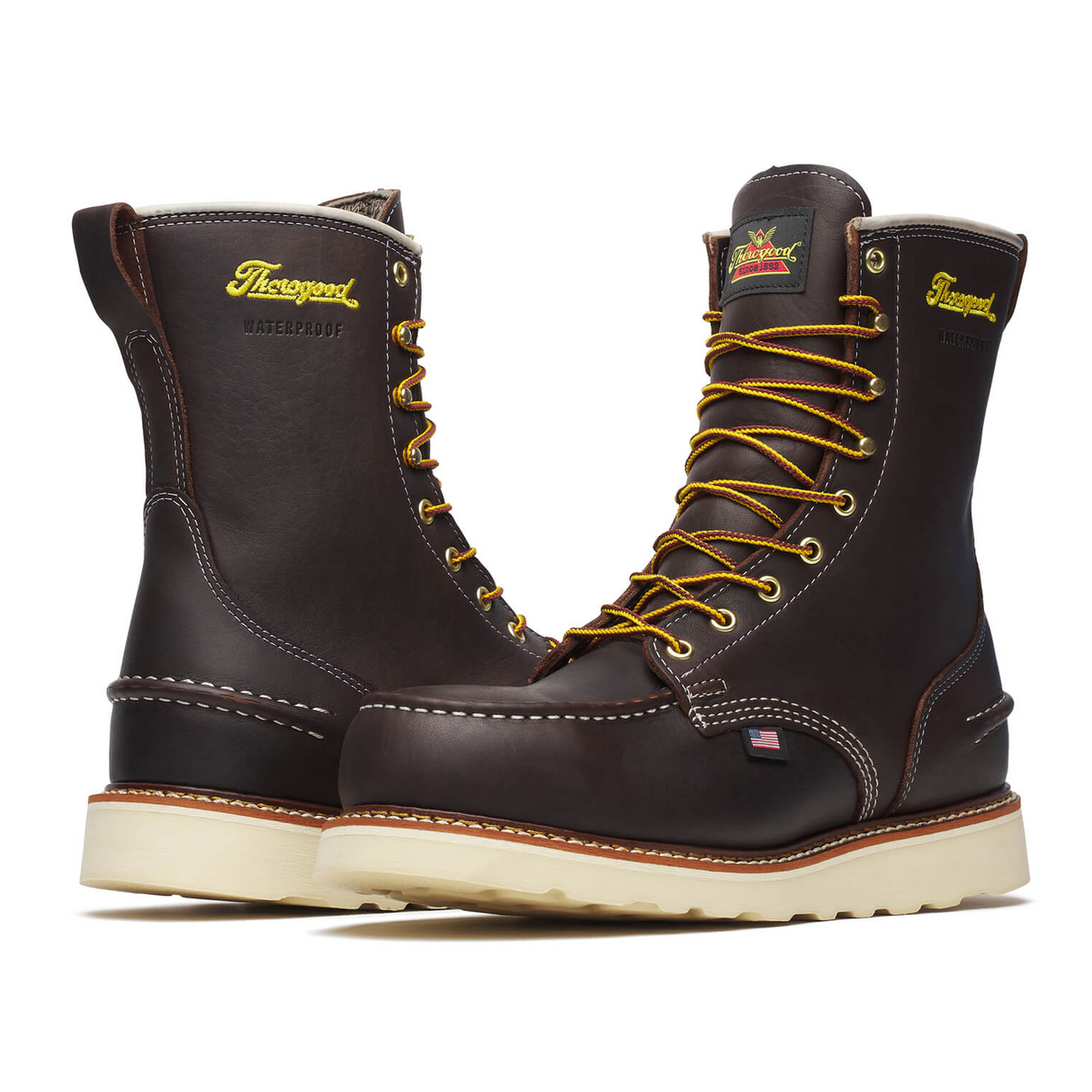 Thorogood 1957 Series 8" Moc Toe Waterproof Steel Toe Work Boot (Men) - Brown Boots - Work - 8 inch - The Heel Shoe Fitters