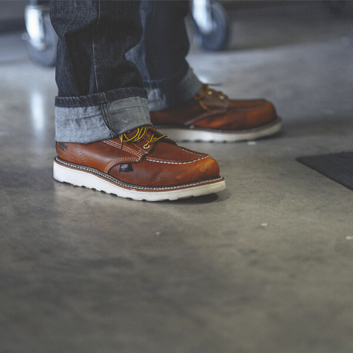 Thorogood American Heritage 8" Moc Toe Steel Toe Work Boot (Men) - Brown Boots - Work - 8" - Steel Toe - The Heel Shoe Fitters