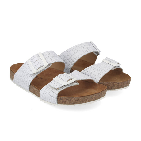 Haflinger Andrea Slide Sandal (Women) - Woven Blanco Sandals - Slide - The Heel Shoe Fitters