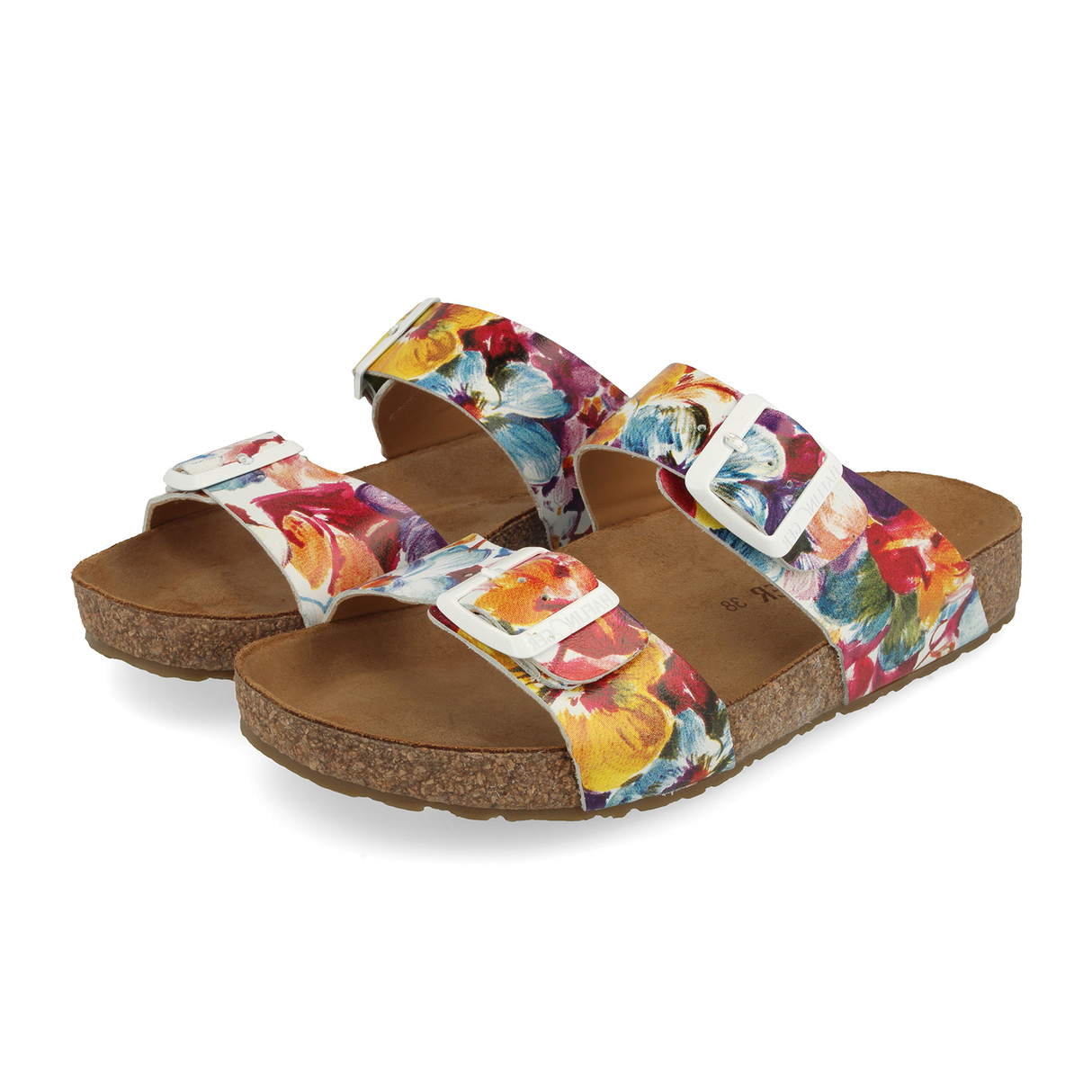 Haflinger Andrea Slide Sandal (Women) - Floral Multi Sandal - Slide - The Heel Shoe Fitters
