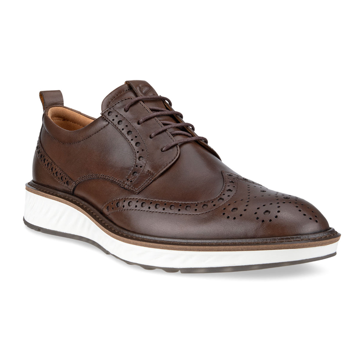 ECCO St. 1 Hybrid Brogue (Men) - Cocoa Brown Dress-Casual - Derby Shoes - The Heel Shoe Fitters