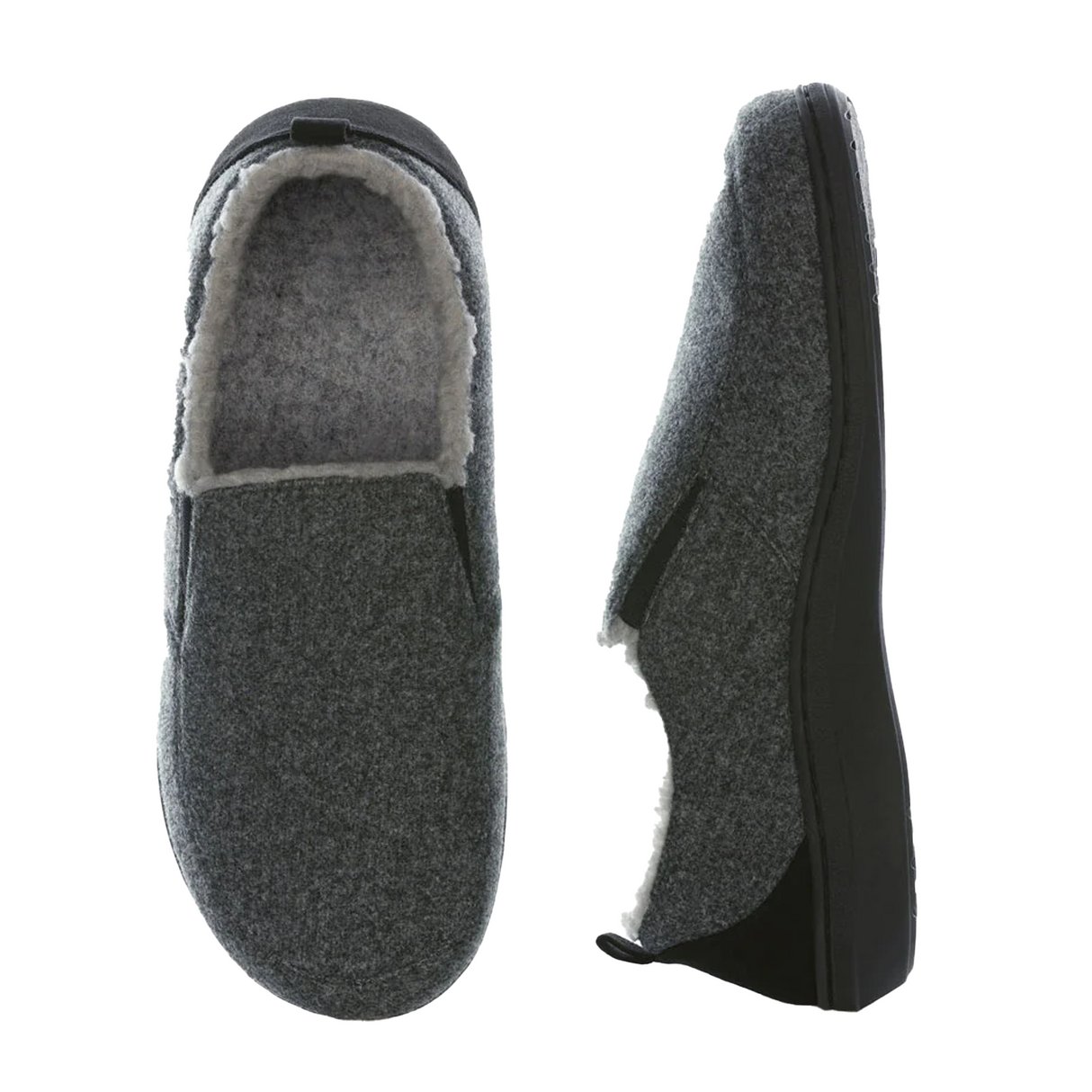 PowerStep Twin Gore Slipper (Men) - Charcoal Dress-Casual - Slipper - The Heel Shoe Fitters