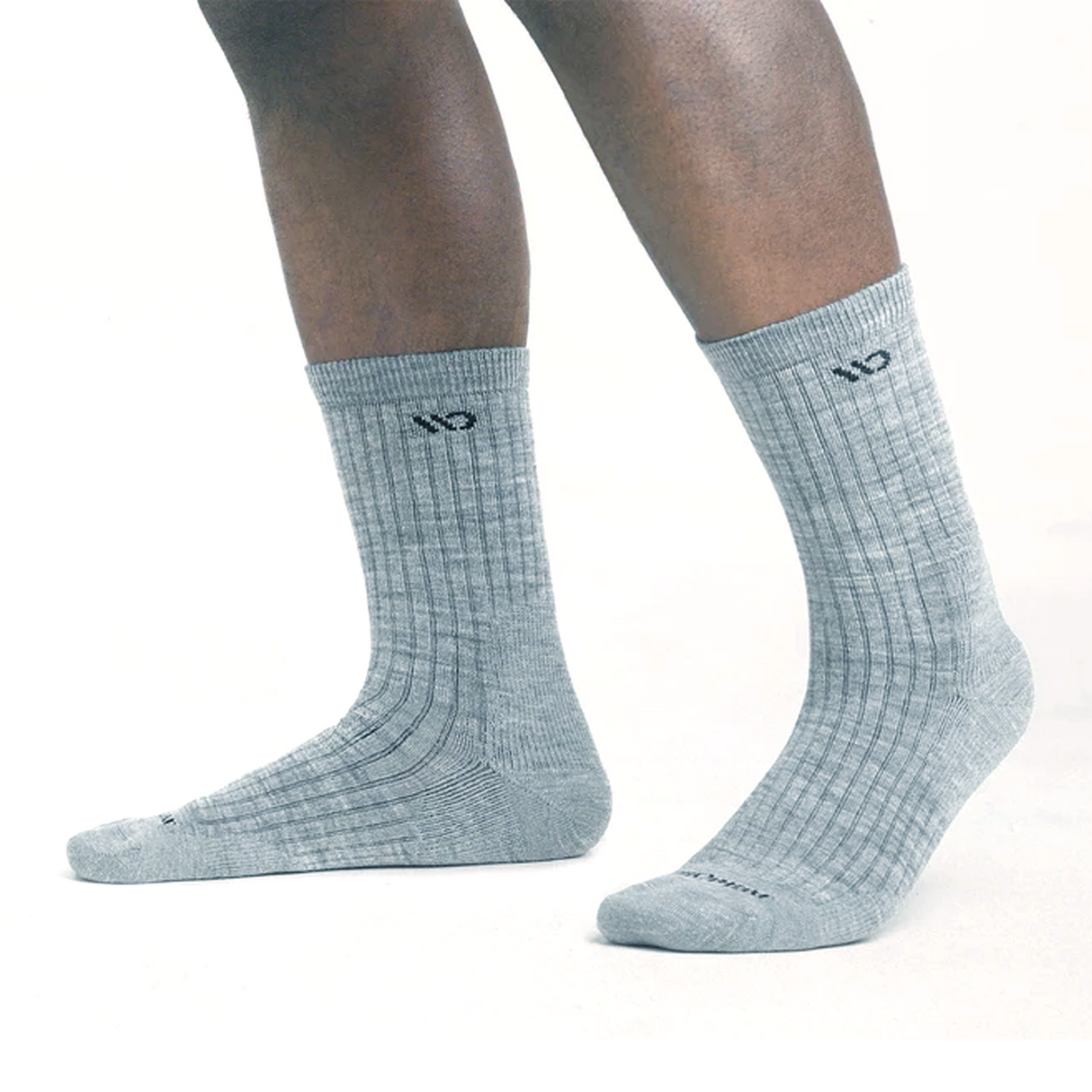 Wide Open Solid Cushioned Micro Crew Sock (Men) - Light Grey Accessories - Socks - Lifestyle - The Heel Shoe Fitters