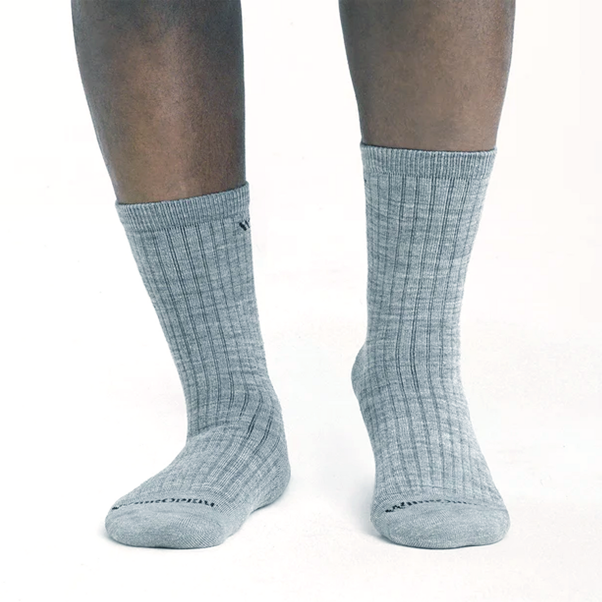 Wide Open Solid Cushioned Micro Crew Sock (Men) - Light Grey Accessories - Socks - Lifestyle - The Heel Shoe Fitters