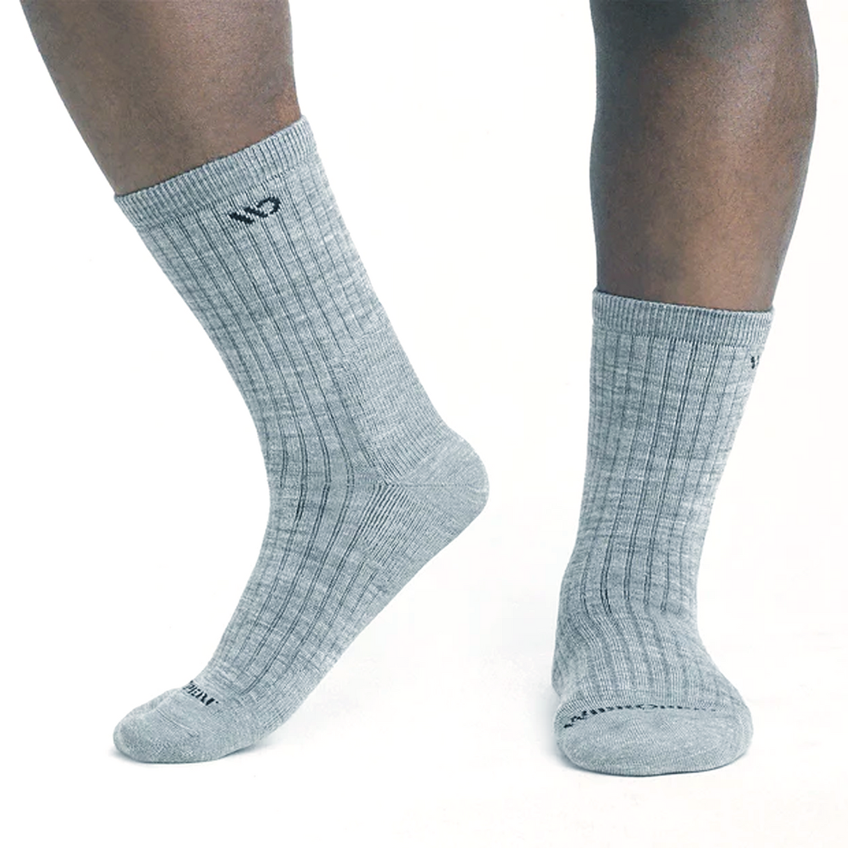 Wide Open Solid Cushioned Micro Crew Sock (Men) - Light Grey Accessories - Socks - Lifestyle - The Heel Shoe Fitters