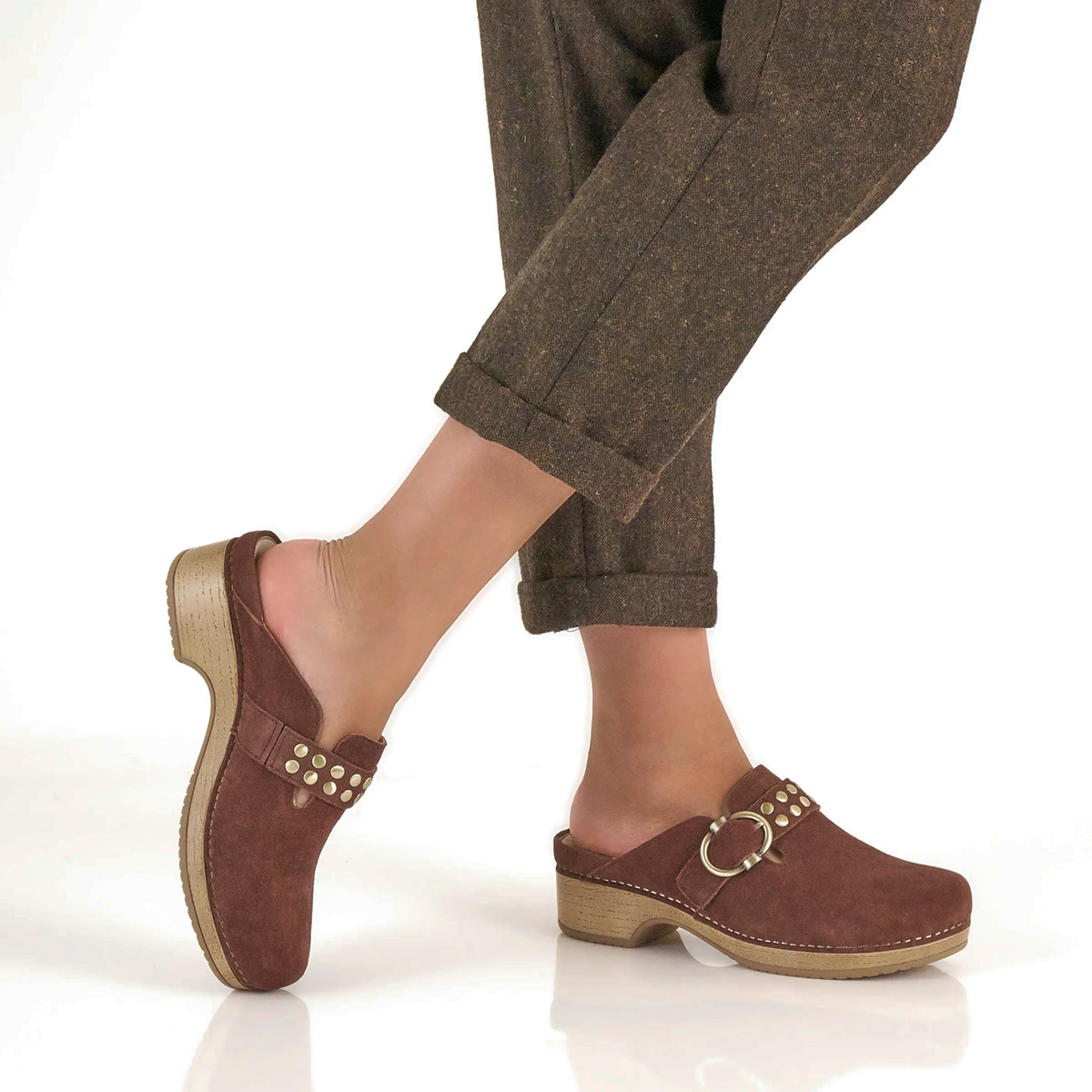 Dansko Branson Clog (Women) - Mahogany Suede