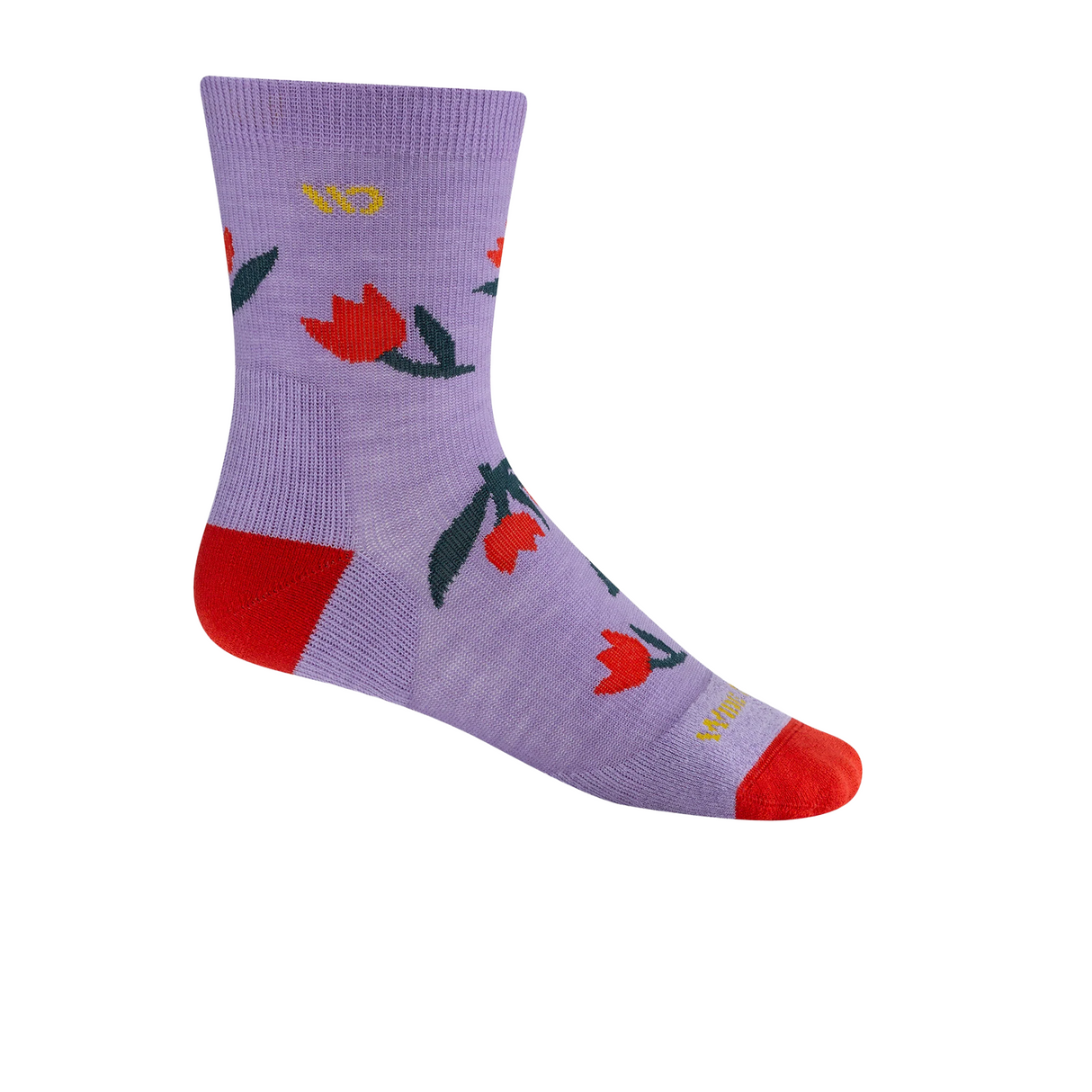 Wide Open Full Bloom Cushioned Micro Crew Sock (Women) - Tulip Purple Accessories - Socks - Lifestyle - The Heel Shoe Fitters