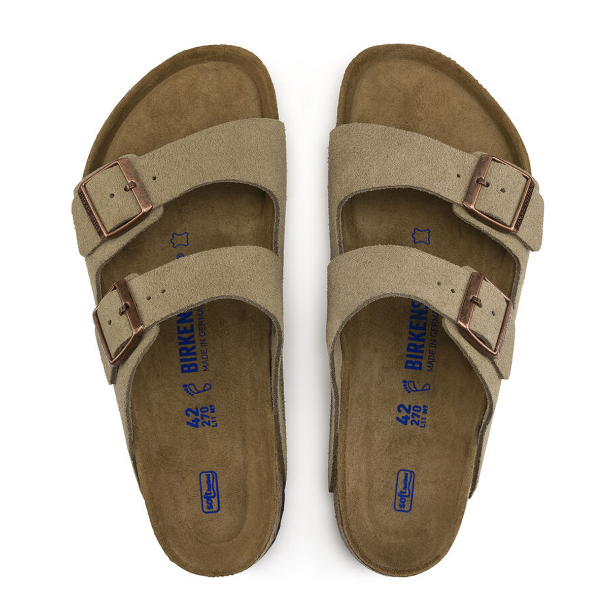 Birkenstock Arizona Soft Footbed Slide Sandal (Unisex) - Taupe Suede Sandal - Slide - The Heel Shoe Fitters
