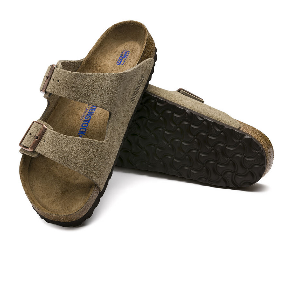 Birkenstock Arizona Soft Footbed Slide Sandal (Unisex) - Taupe Suede Sandal - Slide - The Heel Shoe Fitters