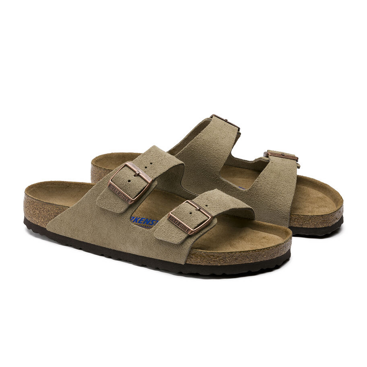 Birkenstock Arizona Soft Footbed Slide Sandal (Unisex) - Taupe Suede Sandal - Slide - The Heel Shoe Fitters