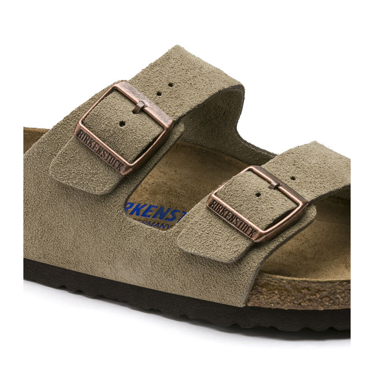 Birkenstock Arizona Soft Footbed Slide Sandal (Unisex) - Taupe Suede Sandal - Slide - The Heel Shoe Fitters
