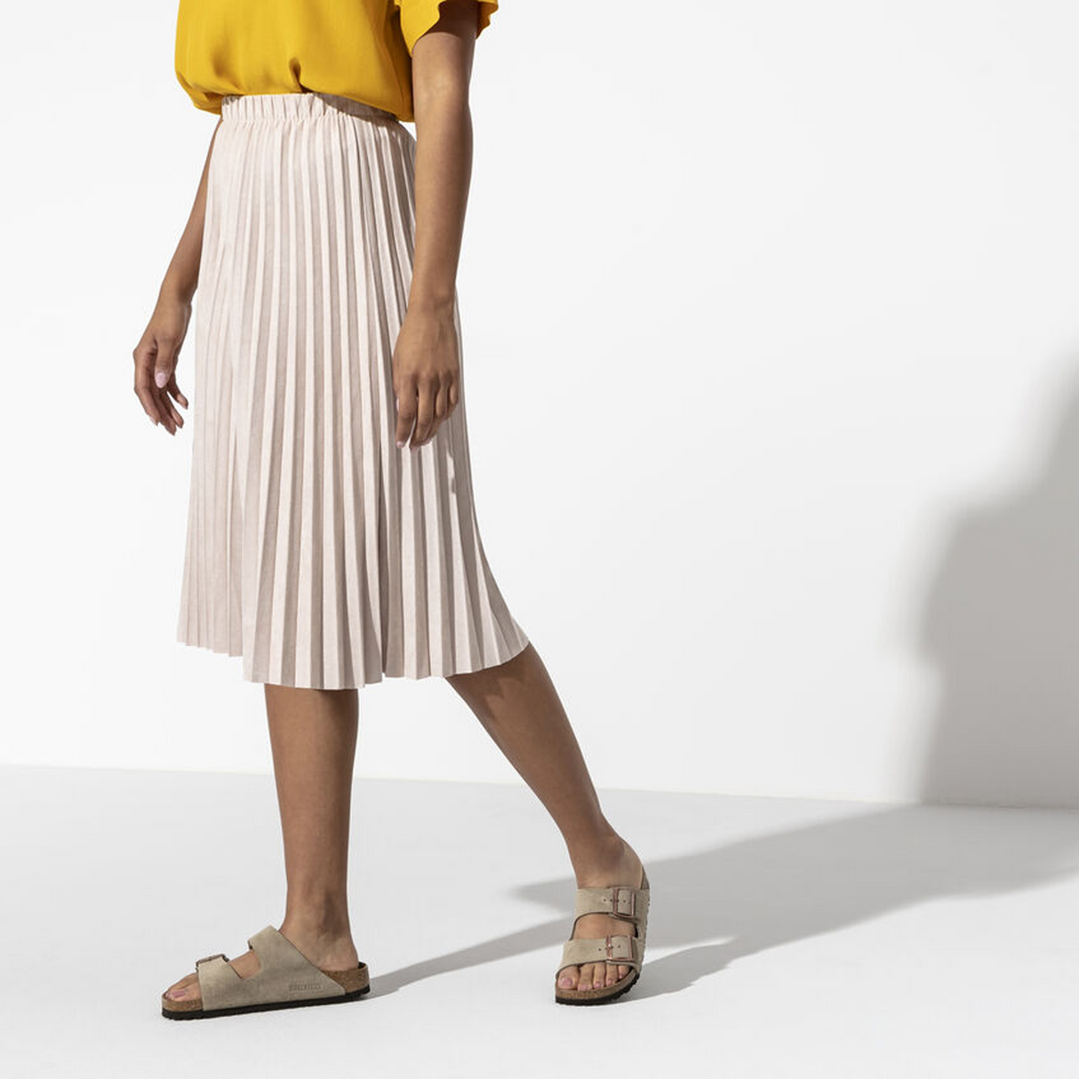 Birkenstock Arizona Soft Footbed Slide Sandal (Unisex) - Taupe Suede Sandal - Slide - The Heel Shoe Fitters