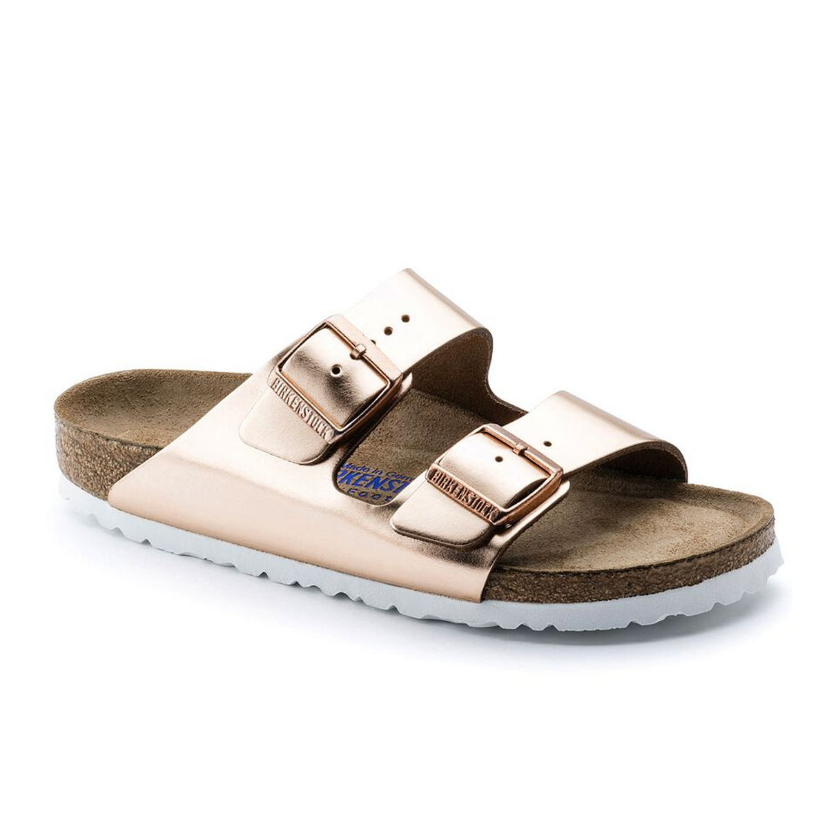 Birkenstock Arizona Soft Footbed Slide Sandal (Women) - Metallic Copper Sandal - Slide - The Heel Shoe Fitters