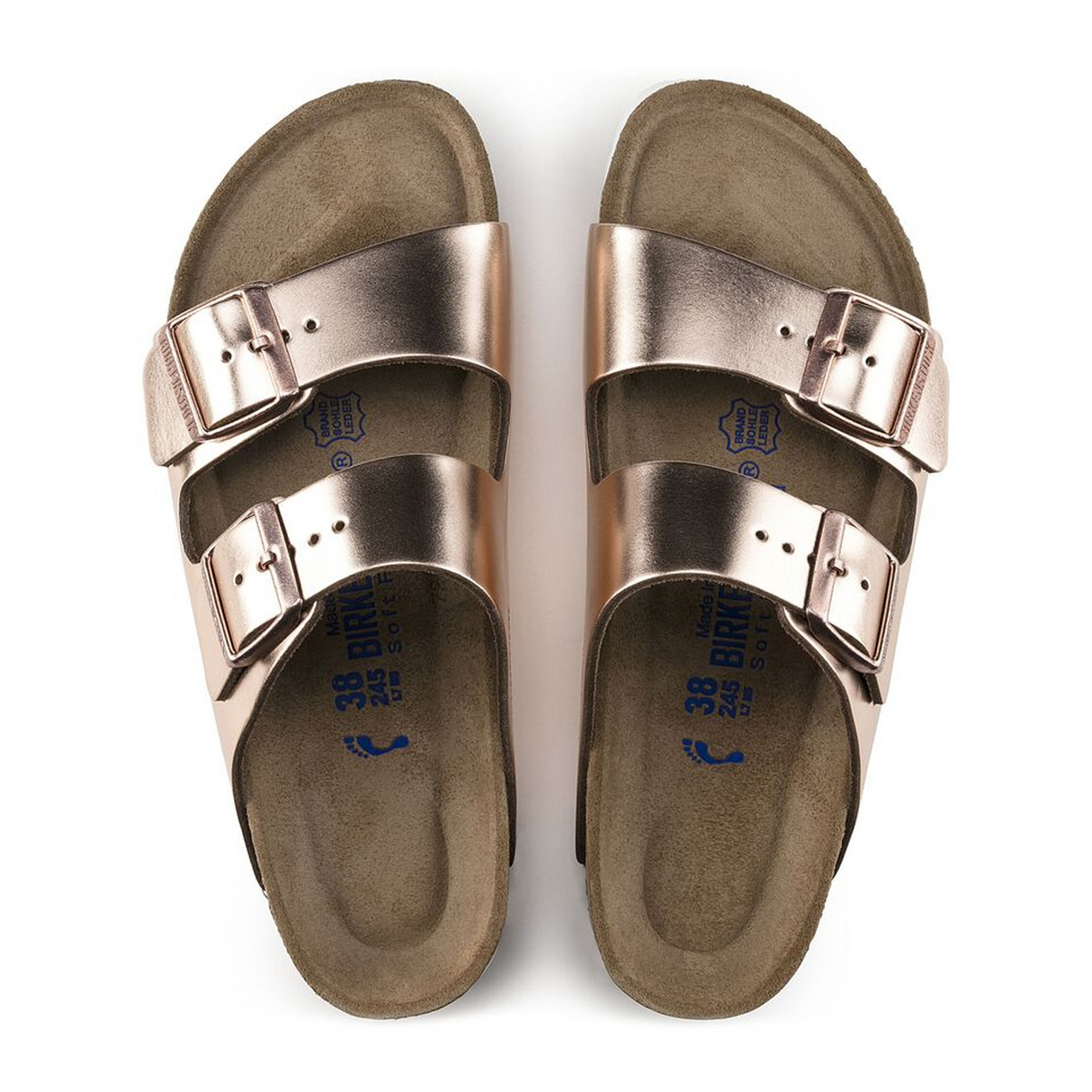Birkenstock Arizona Soft Footbed Narrow Slide Sandal (Women) - Metallic Copper Sandal - Slide - The Heel Shoe Fitters