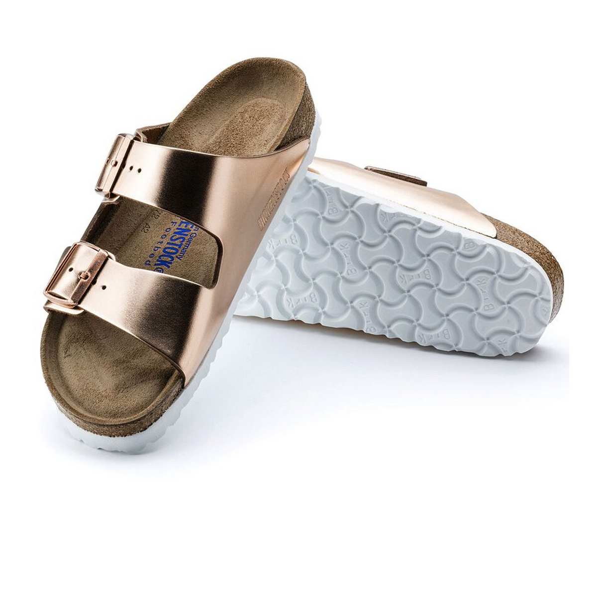 Birkenstock Arizona Soft Footbed Narrow Slide Sandal (Women) - Metallic Copper Sandal - Slide - The Heel Shoe Fitters