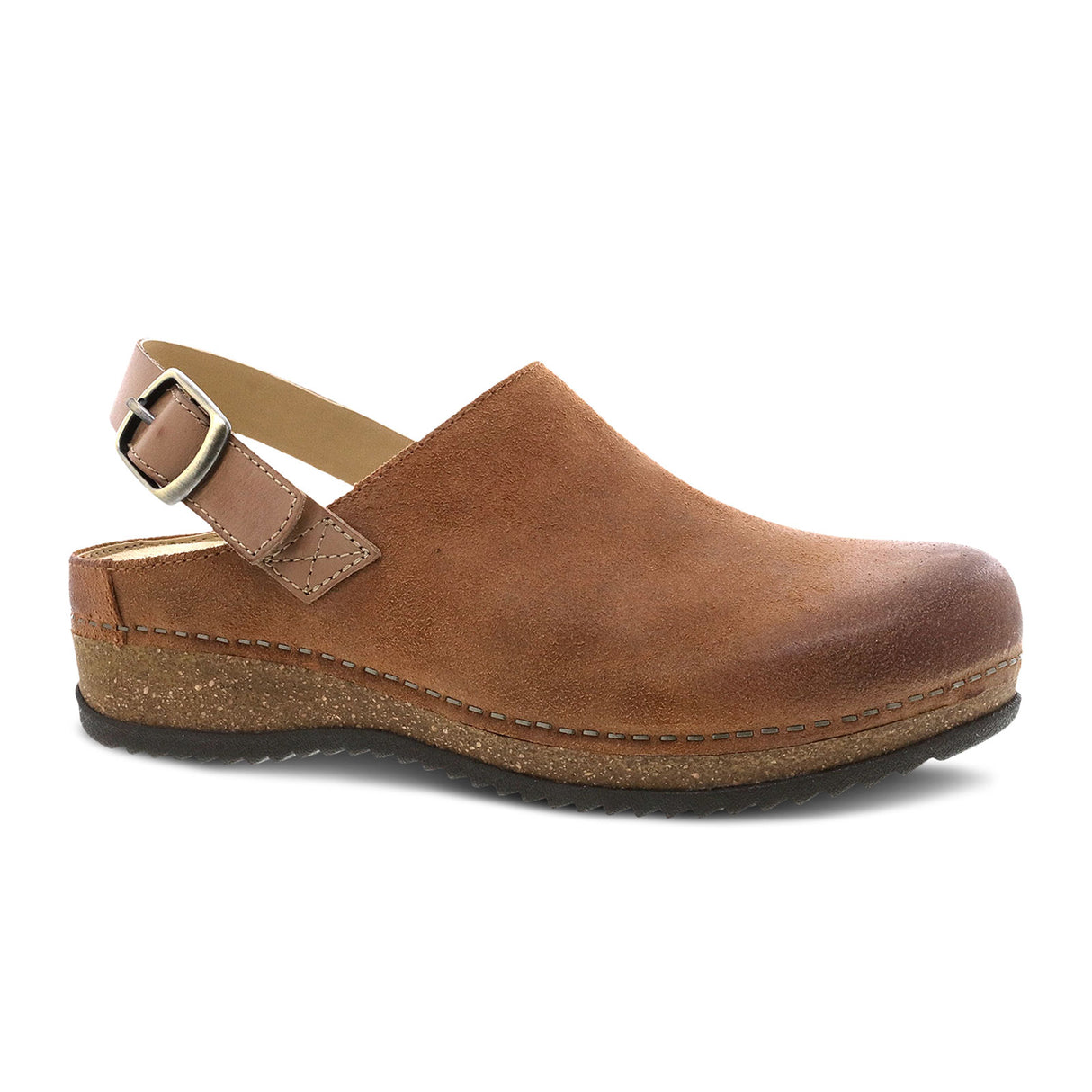 Dansko Merrin Clog (Women) - Tan Burnished Suede Dress-Casual - Clogs & Mules - The Heel Shoe Fitters